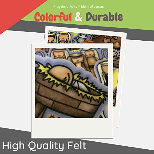 Birth of Jesus Felt Story Set | 15 PRECUT & Ready to Play Durable Felt Pieces for Preschool Learning, Reusable Felt Board Stories