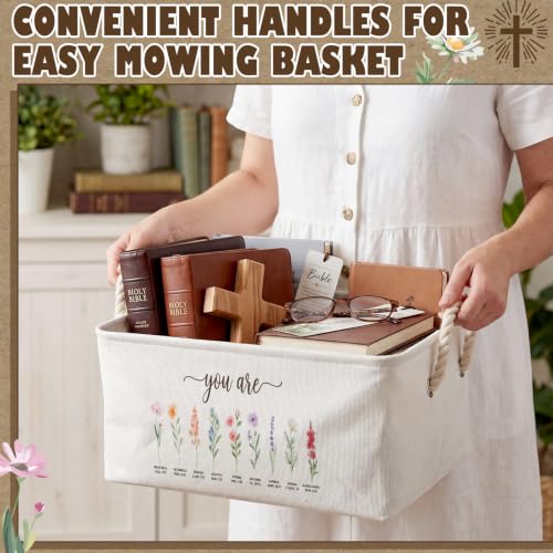 Marsui Christian Gifts for Women Bible Basket for Books, Christian Flower - style: Christian Flower