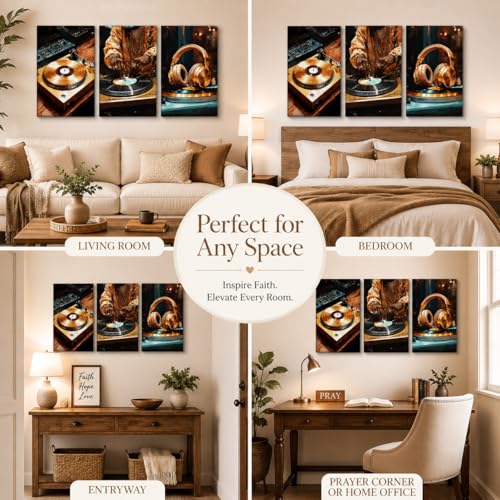 IEMIHZUM DJ Turntable Canvas Wall Art Set of 3 Music Hip Hop Posters12x16in - color: Canvas DJ, size: 16L"X12W"