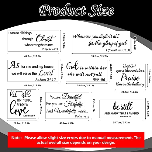 Bible Verse Wall Decals Inspirational Wall Decals Quotes Christian Scripture Religious Wall Stickers Peel and Stick Motivational Decal Postive Saying Wall Stickers for Women Family Home Bedroom Decor