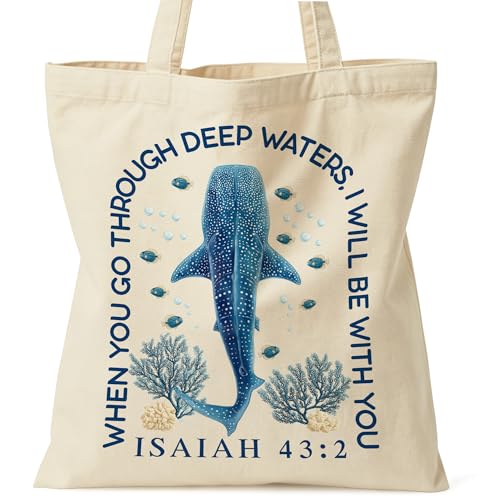 Christian Bible Tote Bag for Women Shopping Work Church with Inner Pocket - color: Beige 13