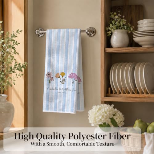 Blue Christian Floral Kitchen Hand Towels 16x24 Inch - color: Blue Floral