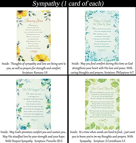 Sympathy Cards ~ No Repeated Designs~ 32 Cards and Designs ~ Christian/Religious Greeting Card Assortment ~ Scripture in every card ~ Envelopes Included