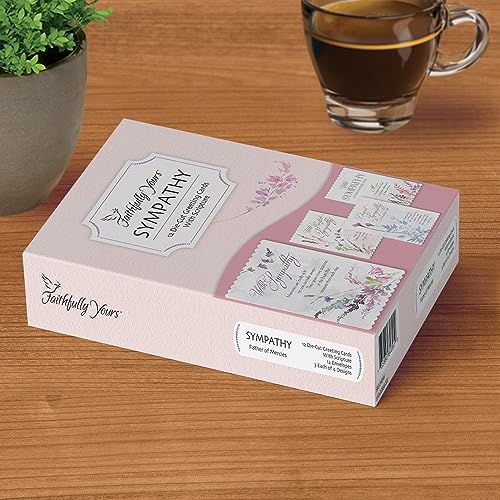 Faithfully Yours Designer Greetings Floral Sympathy Boxed Card 12 Pack