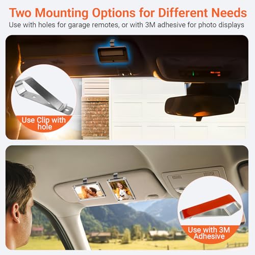 Photo Frame Visor Clips for Car Sun Visor with Adhesive 4-Pack