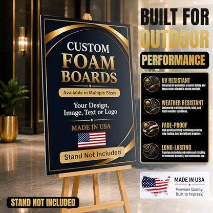 Custom Poster Boards by BCB Print | Personalized Foam Display Sign | Lightweight Durable Presentation Board | Premium Graphic Printing | Made in USA | 24x36 inch (Stand not Included) - color: Foam Board