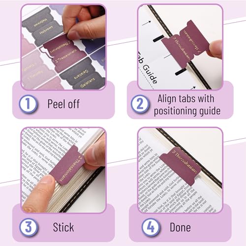 Mr. Pen- Bible Tabs, 75 Tabs, Berry Bloom, Gold Foil Embossed Lettering - color: Berry Bloom