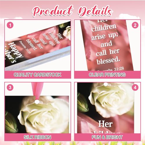 Dispowreath 60 Pcs Mom Proverbs 31:28 Religious Christian Bookmarks - style: Mom Proverbs 31:28