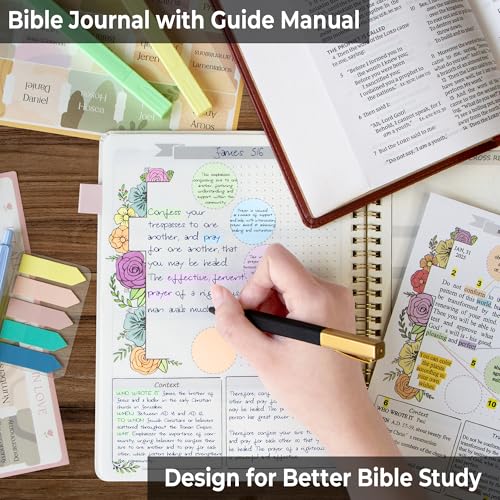 Bible Study Kit - Bible Journaling Supplies Kit for Women - Christian Gifts for Women - Highlighters and Pens with Aesthetic Bibles Journal Notebook - Bibles Accessories Annotation Kits - color: Beige