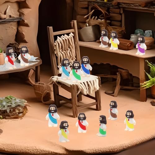 Owurha 100 Pcs Baby Jesus Figures Mini Jesus Figurines in Bulk Original Design Tiny Miniature Jesus Figures for Hide and Seek, Religious Party Favors, Sunday School, Baptism Gift, Easter Egg Stuffers