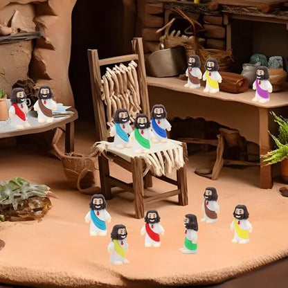 Owurha 100 Pcs Baby Jesus Figures Mini Jesus Figurines in Bulk Original Design Tiny Miniature Jesus Figures for Hide and Seek, Religious Party Favors, Sunday School, Baptism Gift, Easter Egg Stuffers