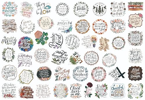 50Pcs Bible Verse Stickers for Water Bottles, Christian Sticker, Waterproof, Fade-Resistant, Faith Stickers for Women, Journaling, Kids,Men - style: Christian50