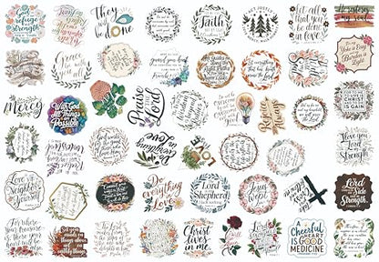 50Pcs Bible Verse Stickers for Water Bottles, Christian Sticker, Waterproof, Fade-Resistant, Faith Stickers for Women, Journaling, Kids,Men - style: Christian50