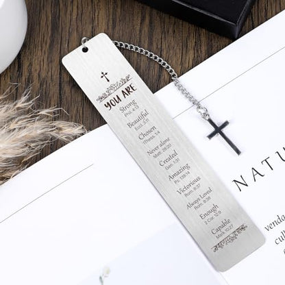 Metal Christian Bookmarks Gifts - Inspirational Bible Verse Bookmarks Gift for Book Lovers Religious Book Mark for Women Friends Birthday Baptism First Communion Graduation Retirement Gifts - style: Bible