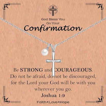 Cross Necklace for Girls Kids Christian Catholic Religious Gifts - color: Confirmation -Girls