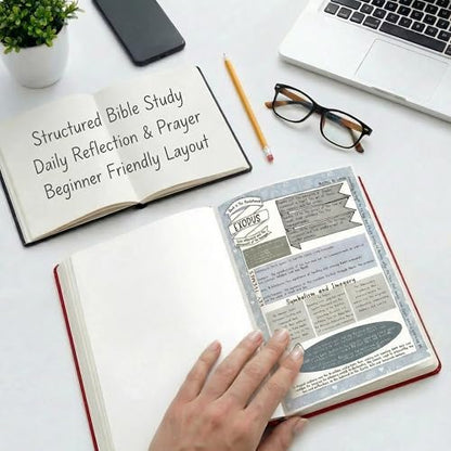 66-Page Bible Study Guide & Journal for Women, Year-Long Devotional