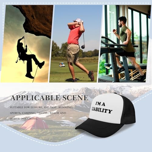 Black Trucker Hat with Funny Saying, Funny Hat for Men & Women - color: Allblack-3