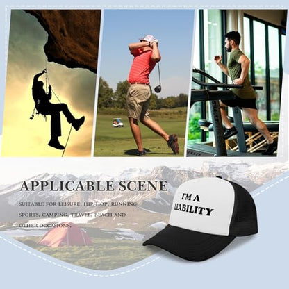 Black Trucker Hat with Funny Saying, Funny Hat for Men & Women - color: Allblack-3