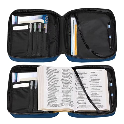 Coldinair American Flag Shark Bible Cover with Handles - Zippered Bible Carrying Case for Women Girls - Cute Tote Bag Book Cover Accessories - Christian Church Bag Purse - color: American Flag Shark