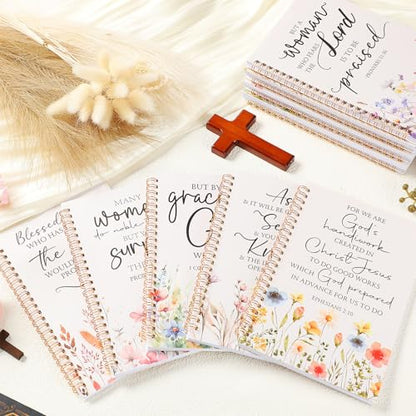 Supervitae 12 Pack Christian Journals Notebooks Gifts for Women,Flowers - style: Flowers