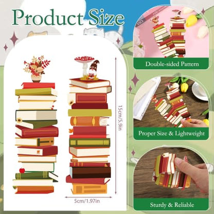 Fall Book Tracker Bookmarks - 150 Pcs Autumn Bookshelf Bookmark Pumpkin Maple Leaf Gnome Double-Sided Page Book Markers Gifts for Women Men Office Thanksgiving Reading Party Rewards Supplies - color: Autumn