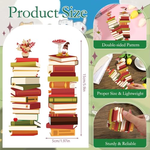 Fall Book Tracker Bookmarks - 150 Pcs Autumn Bookshelf Bookmark Pumpkin Maple Leaf Gnome Double-Sided Page Book Markers Gifts for Women Men Office Thanksgiving Reading Party Rewards Supplies - color: Autumn