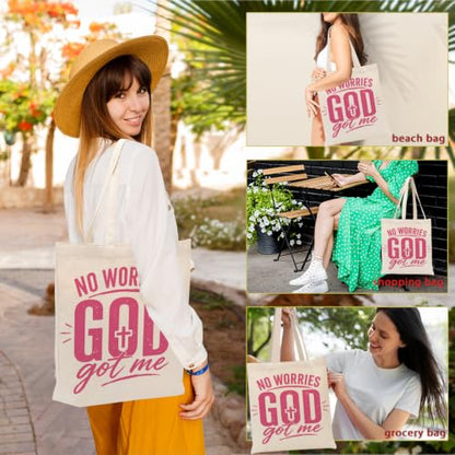 Faith Canvas Tote Bag, Christian Gifts for Women Mama Sister Inspirational Bible Verse Birthday Christmas - color: Christian 878
