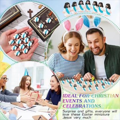 Bememo 25Pcs Mini Jesus Figure for Religious Favor,Cyan Blue - color: Cyan Blue