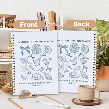 MOFUYU Bible Journal for Women,Blue Coquette Notebook for Girls - color: white(Blue-2)