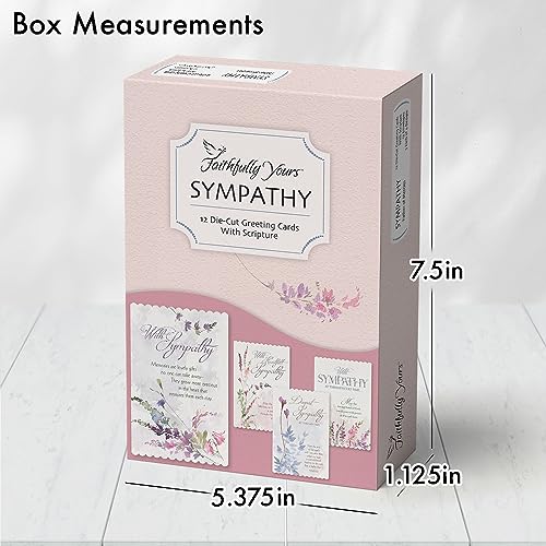 Faithfully Yours Designer Greetings Floral Sympathy Boxed Card 12 Pack