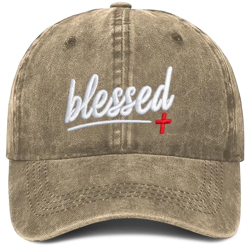 Christian Baseball Cap for Men & Women - Embroidered Jesus Cross Hat, Adjustable Christian Gifts - color: Christian-9 Khaki