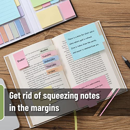 Mr. Pen- Sticky Notes Set, 410 Pack, Ruled - color: Pastel, size: 1 Set