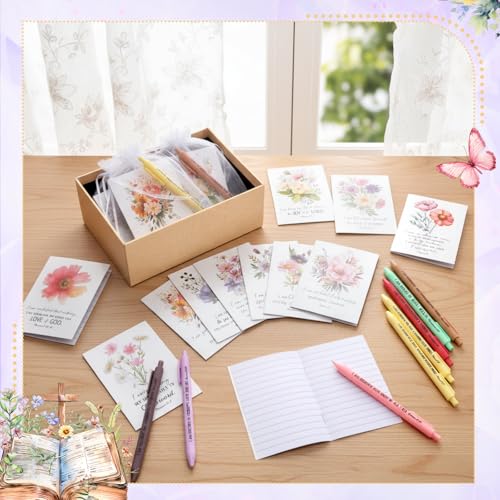 Mooliwe 96 Pcs Affirmation Notebooks Pens Bulk Gifts, Gratitude,Bible - style: Bible
