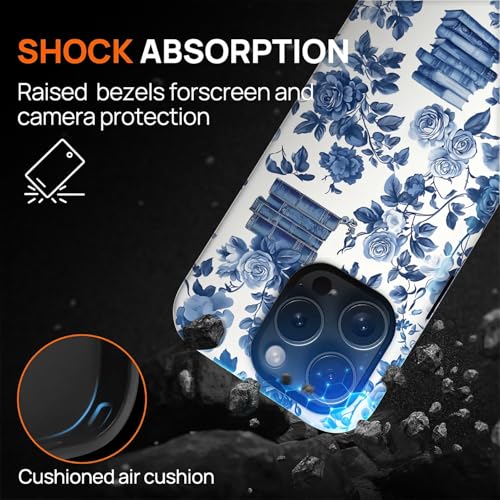 Magnetic Case for iPhone 14 Pro, Compatible with Magsafe PC Hard Shell & Silicone Inner Bumper Anti-Scratch Full-Body Cover Shockproof Slim Design Bookish Flower Rose Book Lover - color: Bookish Flower Rose Book Lover, size: iPhone 14 Pro