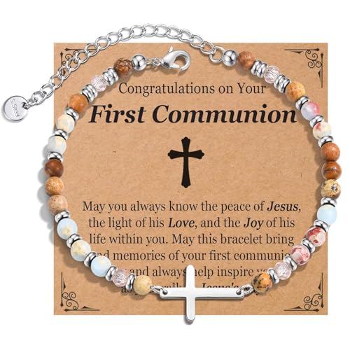 Cross Bracelet for Girls First Communion, Baptism, Confirmation Gifts Teen Girls Christian Jewelry Easter Basket Stuffers - style: 1st Communion Gifts for Girls