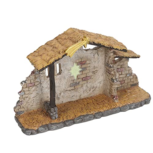 Nativity Scene, Christmas Manger Shed Statue Resin Material Multi Purpose for Gifts