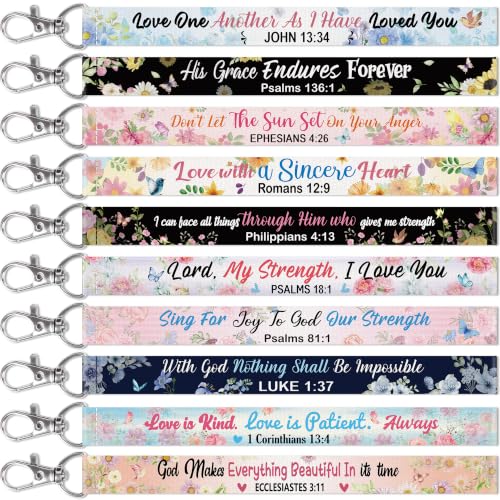60 Pcs Christian Lanyard Bible Verse Keychain Gifts Bulk