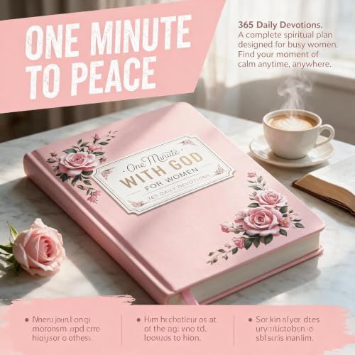 One Minute with God for Women Hardcover, 365 Daily Devotions Prayer Journal, Faith-Based Daily Reflections with Bible Verses, Inspirational Gift for Women
