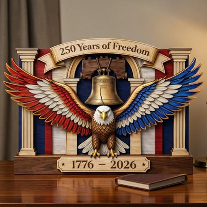 250th Anniversary USA Wood Plaque, 1776–2026 American Patriotic Decorations - color: KAT-K- USA- Palque 1