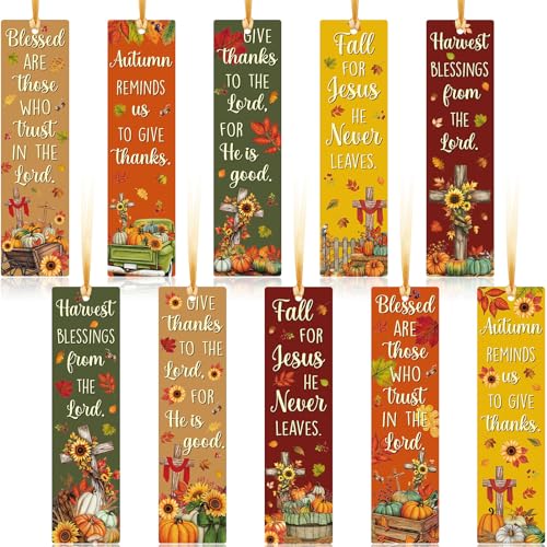 TaoBary 100 Pcs Fall Christian Bookmarks Bulk, Autumn Religious Bookmarks - style: Fall