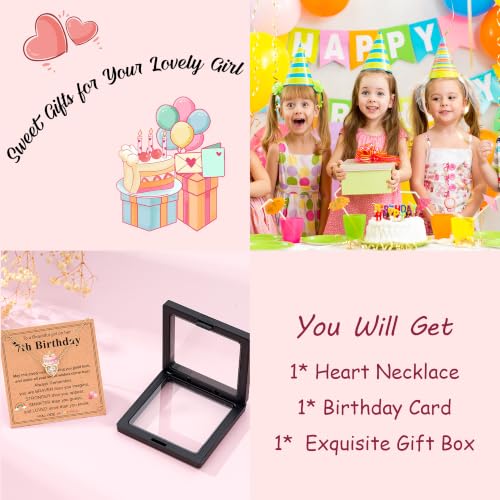 3-12 Year Old Birthday Gifts Heart Cross Necklace Gifts - style: 7th Birthday