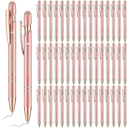 Chuangdi 48 Pcs Bible Verse Pens Bulk Black Ink Pens, Rose Gold - color: Rose Gold