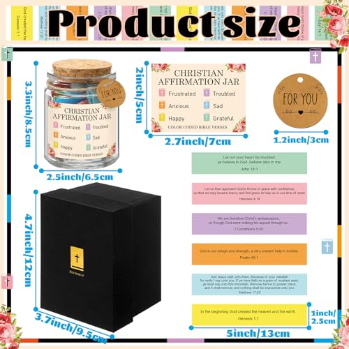 Lunmon Christian Affirmation Jar, Color-coded Bible Verse Note Daily Prayer - style: Affirmation