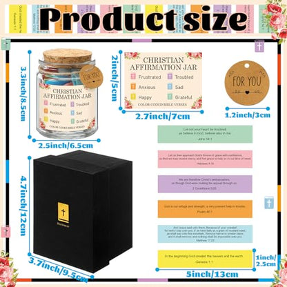 Lunmon Christian Affirmation Jar, Color-coded Bible Verse Note Daily Prayer - style: Affirmation