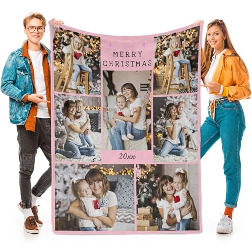 inkArts Custom Blankets with Photos, Personalized Photos Blanket Using My Own Photo, Customized Blankets with Picture, Personalized Gifts for Women Men Baby Child - color: 7 Photos