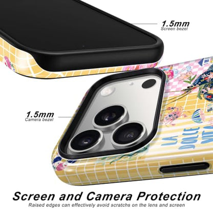 for iPhone 17 Pro Case, Cute Summer Magnetic Phone Case - color: Coastal Blue Yellow, size: iPhone 17 Pro