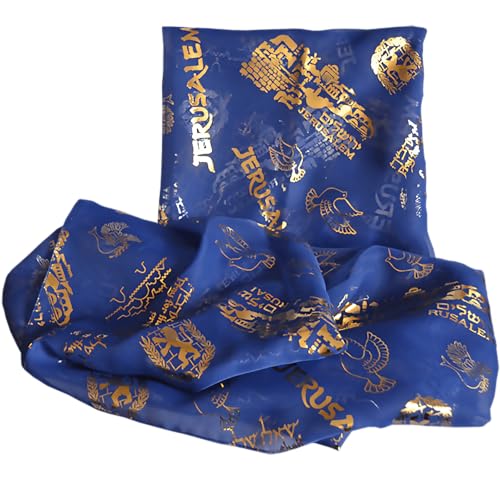 Nana Gifts Jerusalem Scripture Scarf For Women, 20" X 60" - color: Royal Blue
