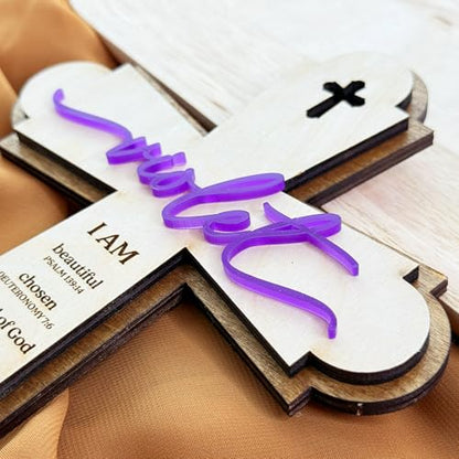 SugoiDesign Personalized Baptism Cross | Personalized Wood Cross | Religious Keepsake Baptism Gifts | Wooden Sign Baptism Gifts for Girls and Boys | Baby Baptism Cross| Home Decor Wall Cross
