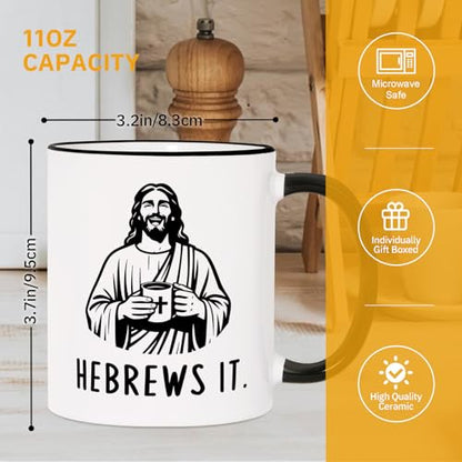 Funny Christian Gifts for Women Men – Jesus He Brews It Coffee Mug 11oz - size: 11 Ounces