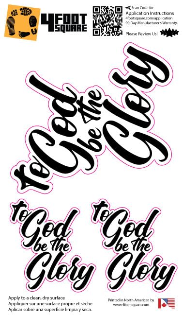 to God Be The Glory Prayer and Praise Decal - Sticker Bomb Vinyl Decal for Car Truck, Computer, Anywhere! Premium 6 Year Outdoor Vinyl (Black, 1)